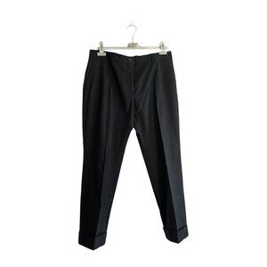 Dries Van Noten Pintriped wool/cashmere straight-leg cropped pants, Size 42 FR